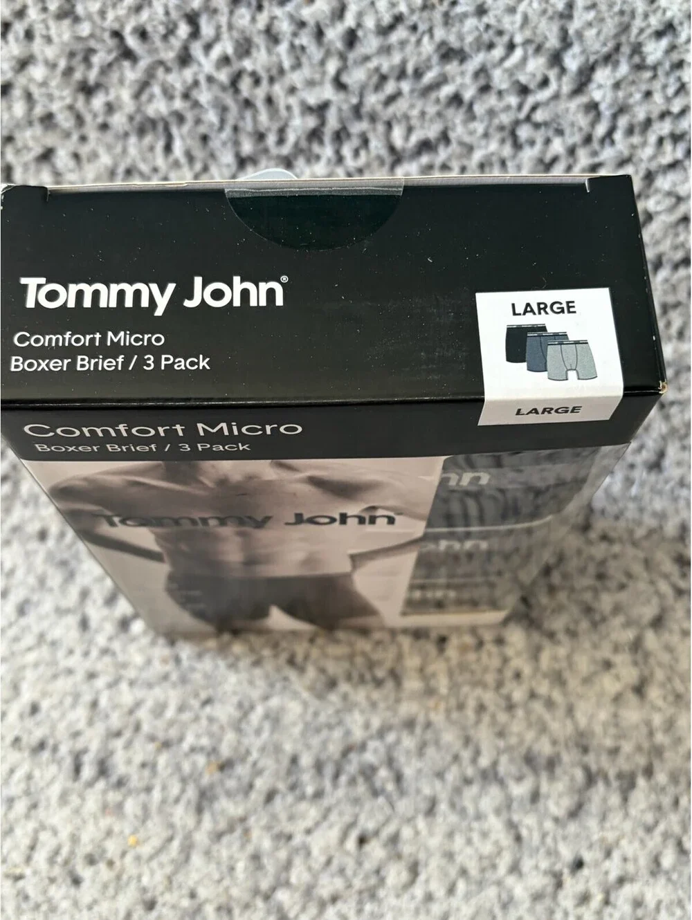 Tommy John Comfort Micro Trunks 3 Pack Black Men's L New in Box